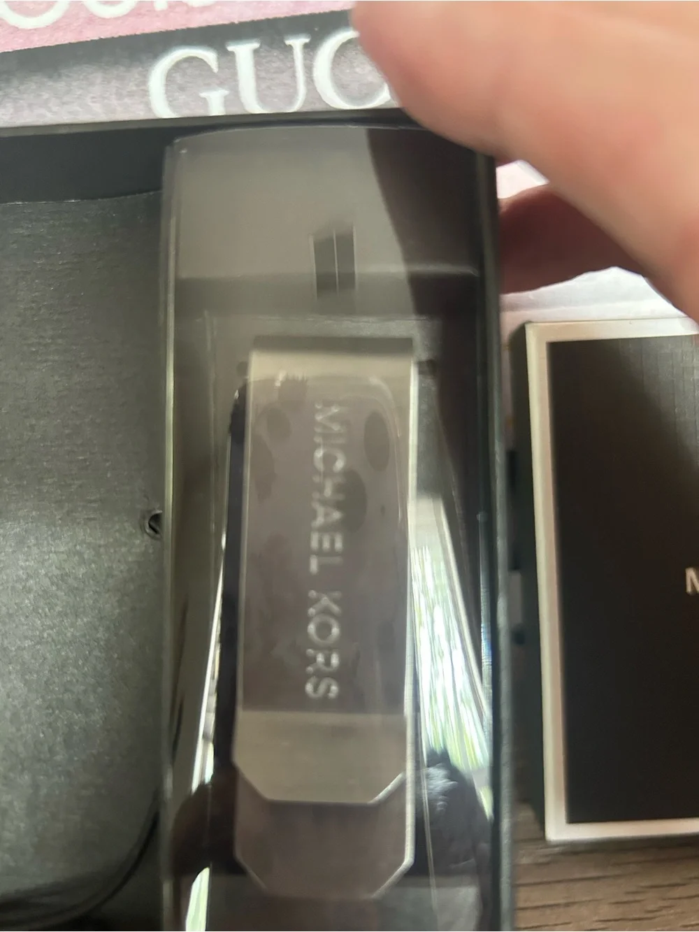 Michael Kors Men's Black Signature Card Holder & Money Clip Set